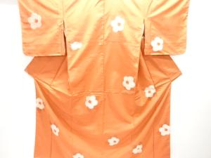 未使用品　椿模様織り出し手織り紬着物